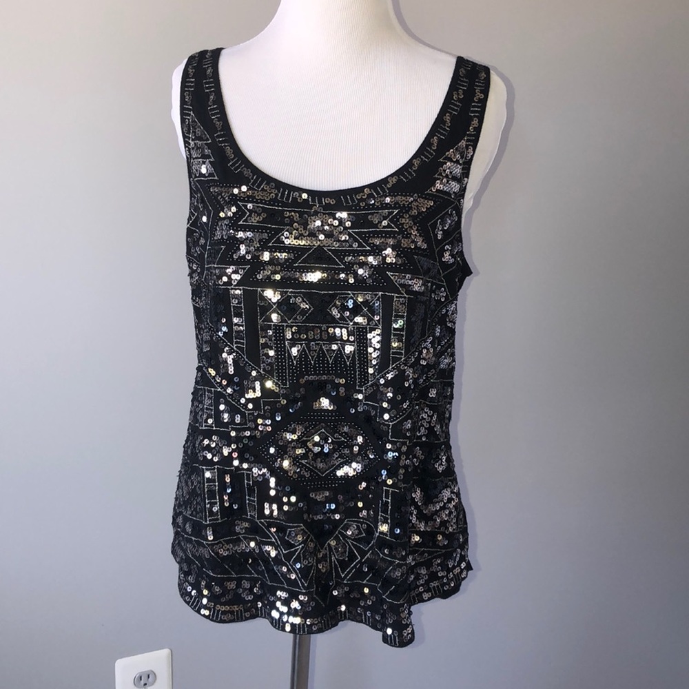 ❤️Sequin silver and black top ❤️